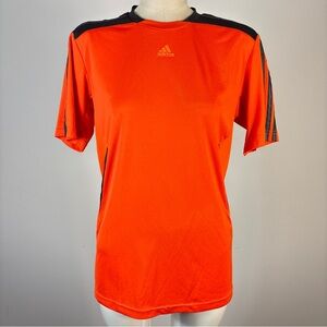 Adidas Men's Orange Black Climalite Athletic Running T-Shirt Tee S *flaw